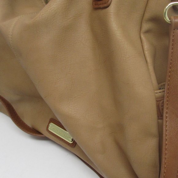 WOMEN LARGE TAN STEVE MADDEN DESIGNER TOTE BAG HANDBAG PURSE! - Picture 5 of 11